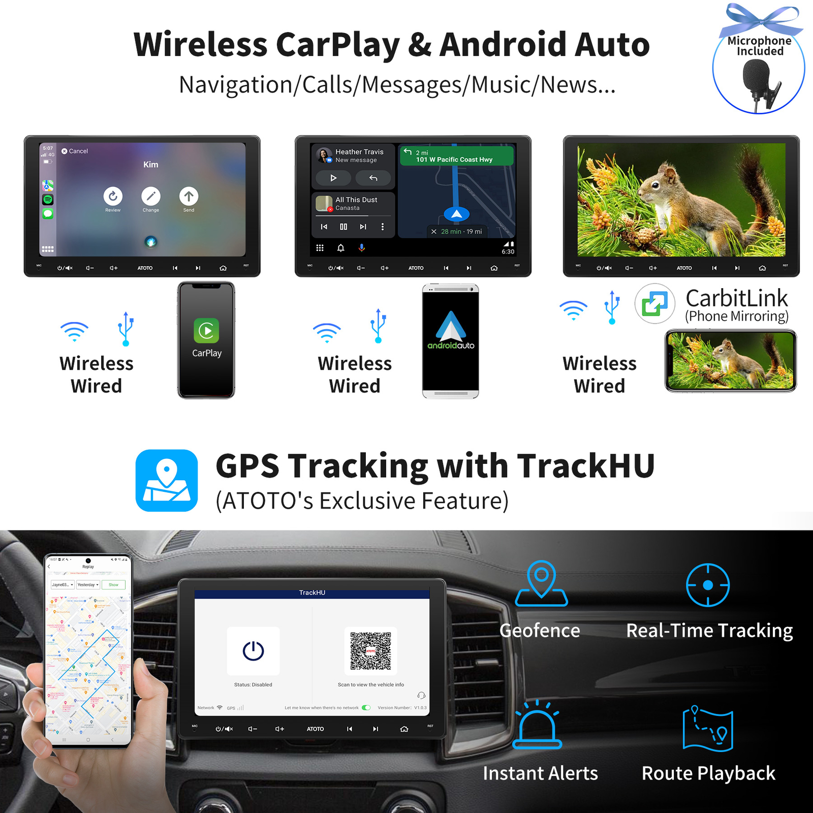ATOTO S8MS 9in 2Din Car Stereo 4G LTE GPS Track Navi Radio Android Auto CarPlay