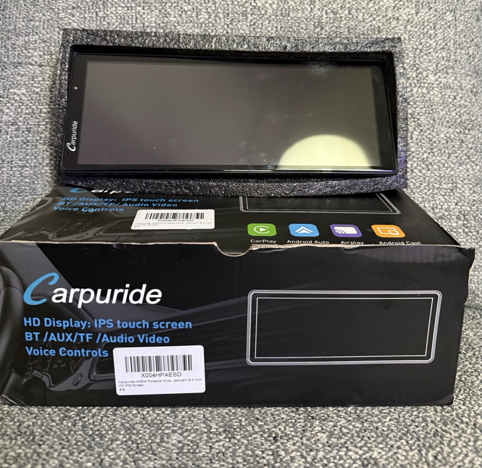 Carpuride HD Display: W904 Portable Wireless Dashcam 9.4inch HD Touchscreen