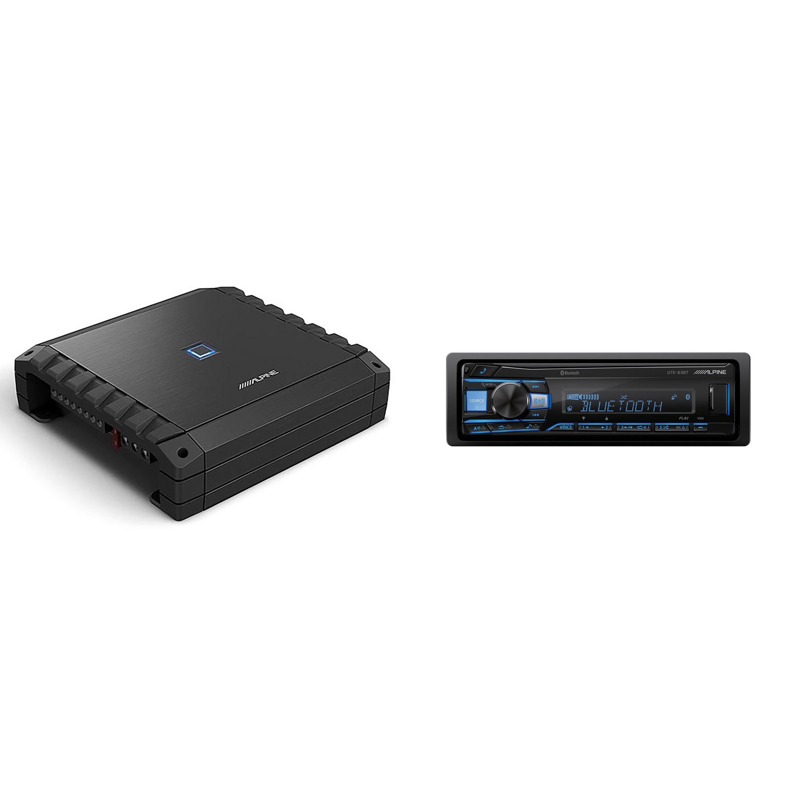 Alpine UTE-63BT Single Din Mech-Less Receiver w/ S2-A36F S-Series 4 Channel A…