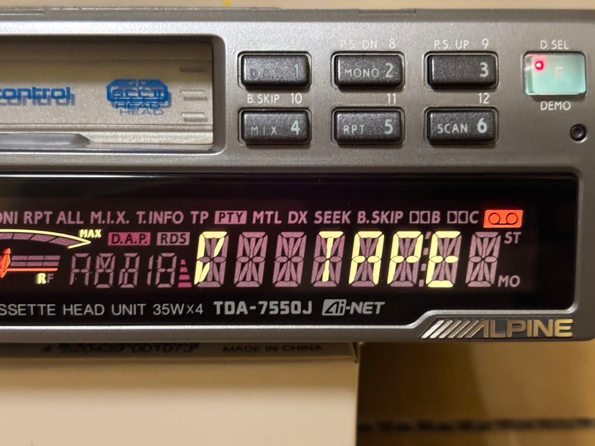 ALPINE TDA-7550J 1DIN Car Audio Cassette Deck Receiver Tested Working Rare