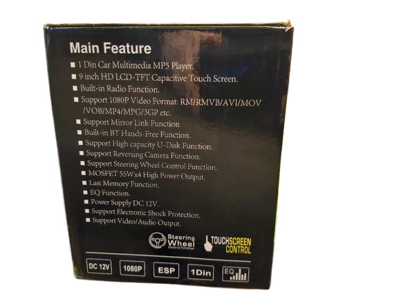 T9 CAR MULTIMEDIA PLAYER 9″ MP5 DIN / 1080P/RADIO/ BT+EQ HD 1080 Open Box