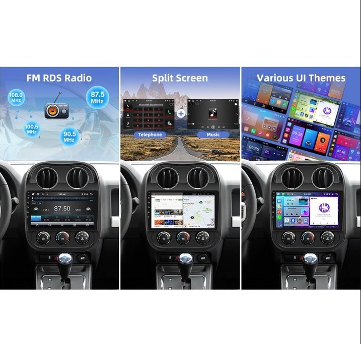 5G 4+64GB Android13 Car Stereo for Jeep Compass 2010-2016 Wireless Apple CarPlay