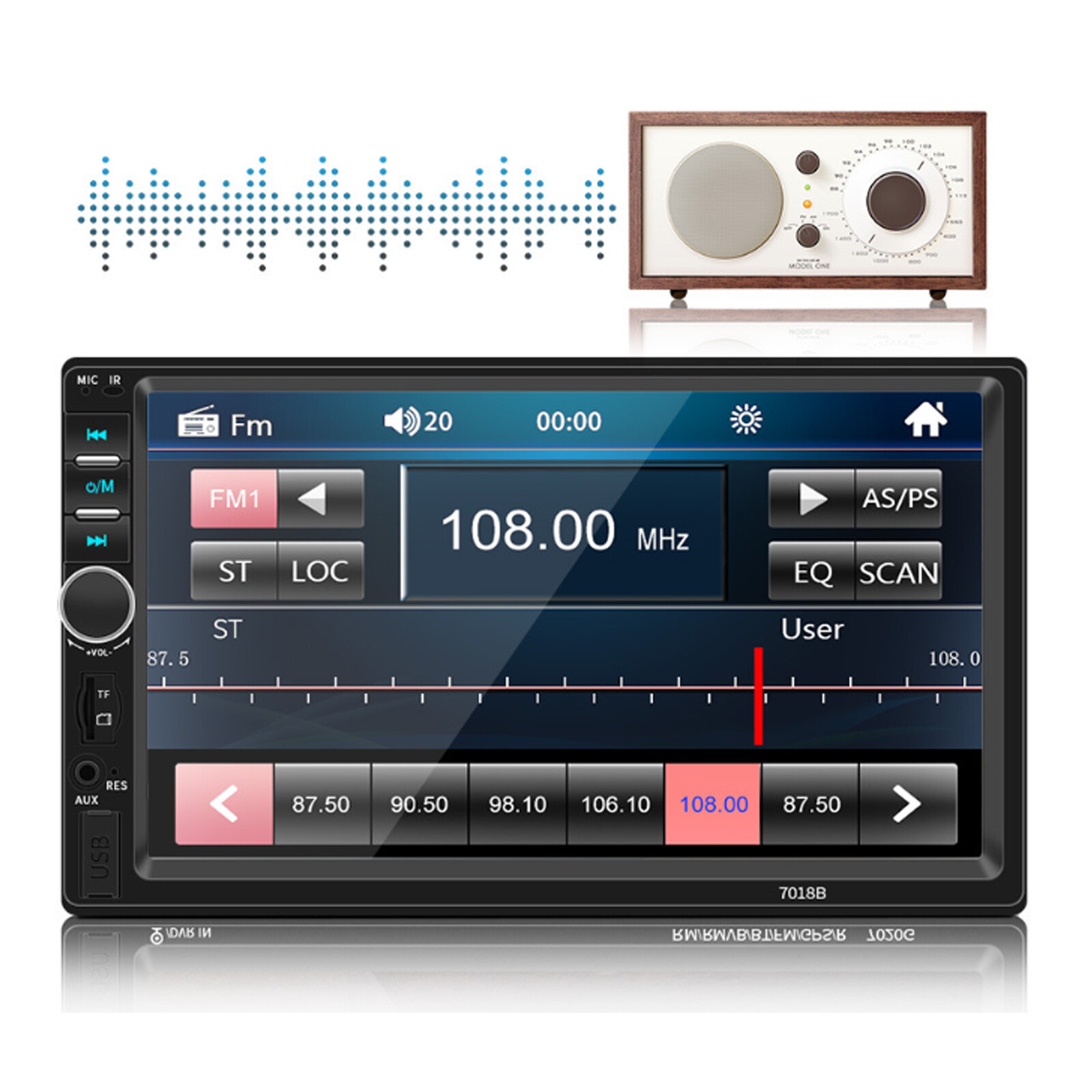 7018B Double Din 7″ Car Stereo Audio MP5 Player USB FM Multimedia Radio W/Camera