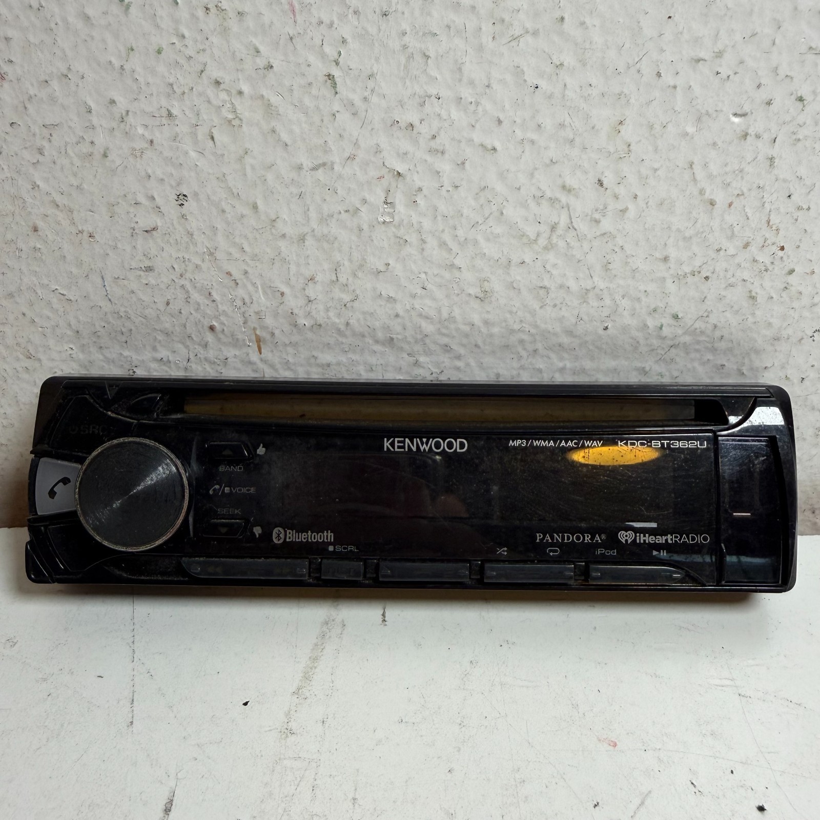 Kenwood KDC-BT362U Bluetooth Pandora iHeartRadio USB MP3 Car Stereo Faceplate