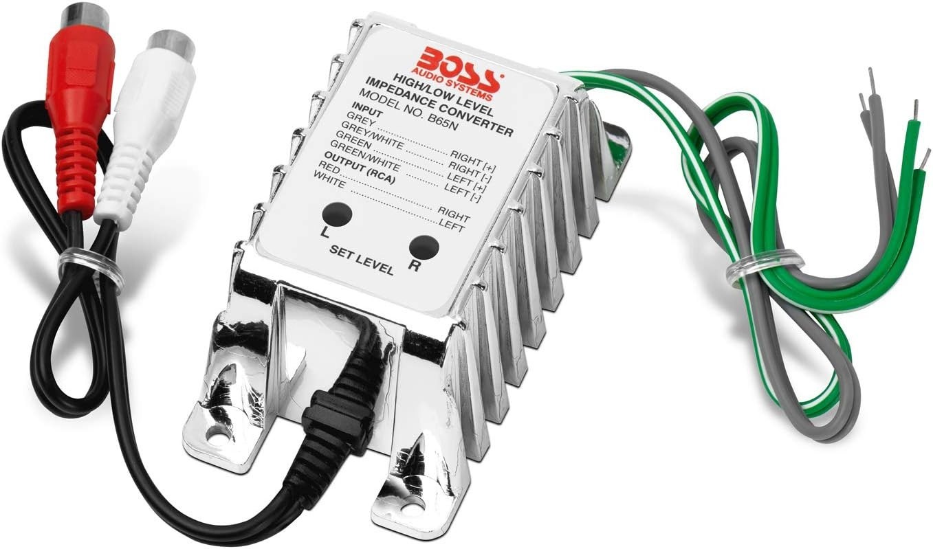 Compact High Level to RCA Adapter for Car Audio with Metal and Plastic Design