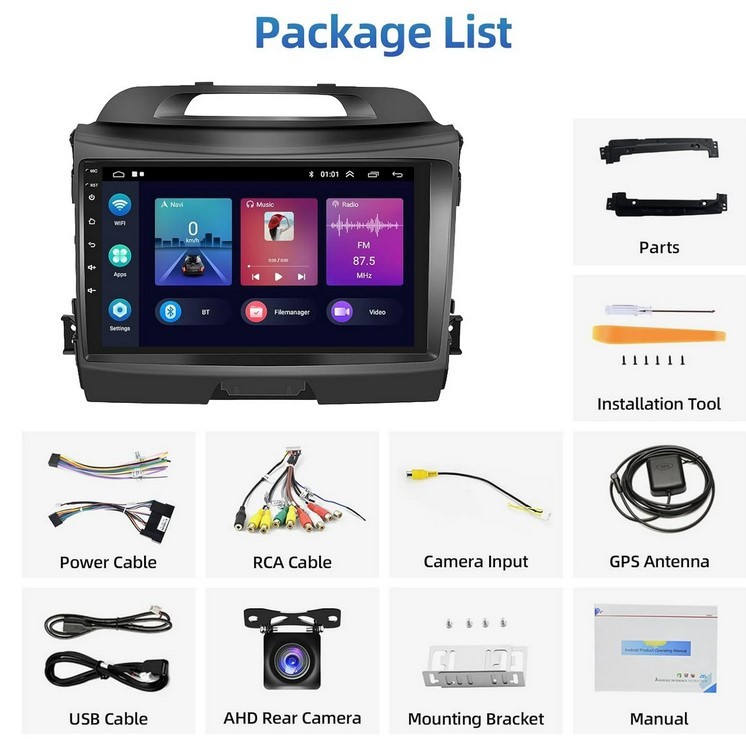 Kia Sportage Android CarPlay Radio 2010-2016 2+64GB Carplay GPS Navi
