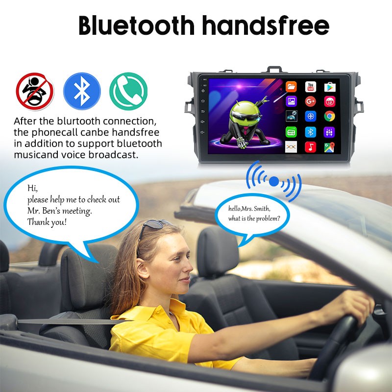 Android 10 Car Radio 9 Inch 2Din Toyota Corolla 2009-2013 CarPlay, Bluetooth GPS