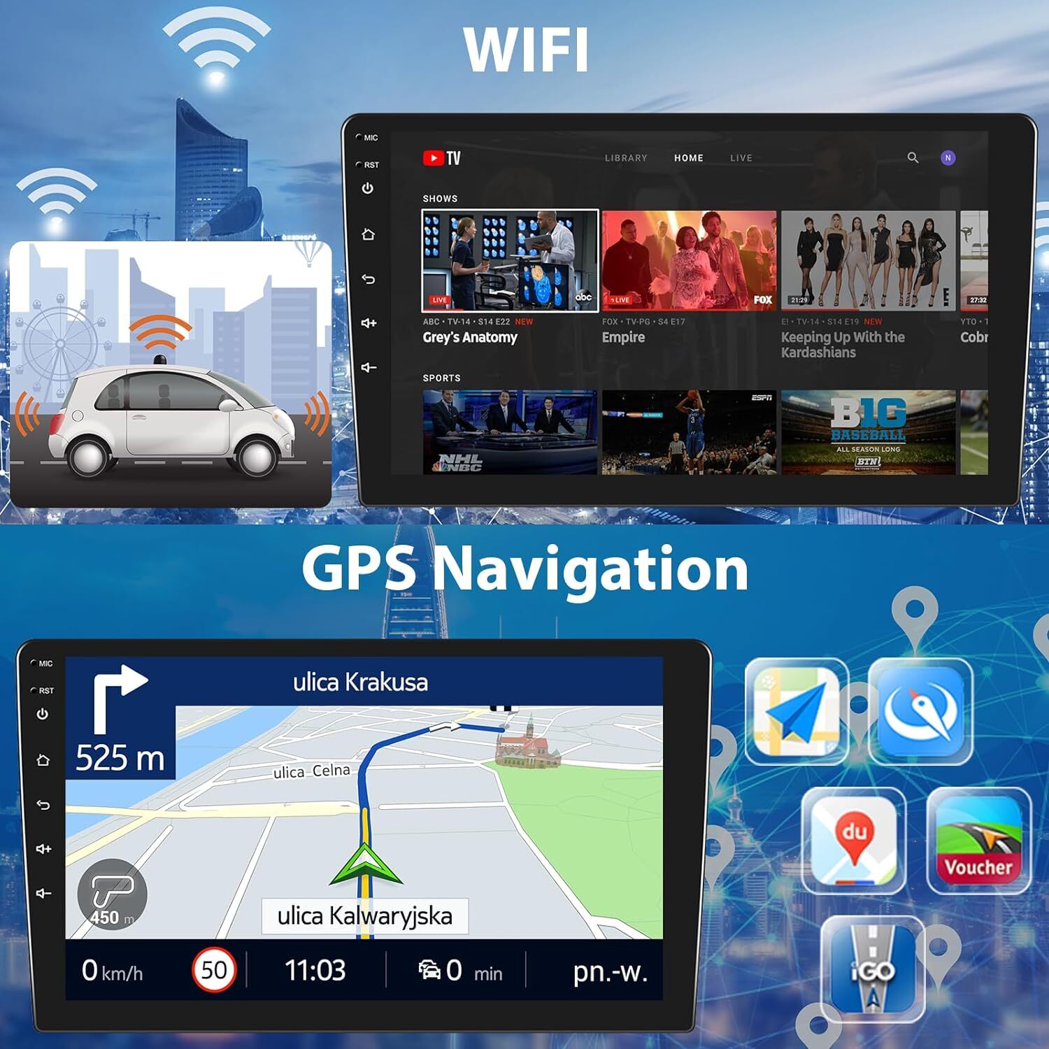 Car In-Dash Navigation GPS Units Carplay+Camera Android For 2007-2011 Honda CRV