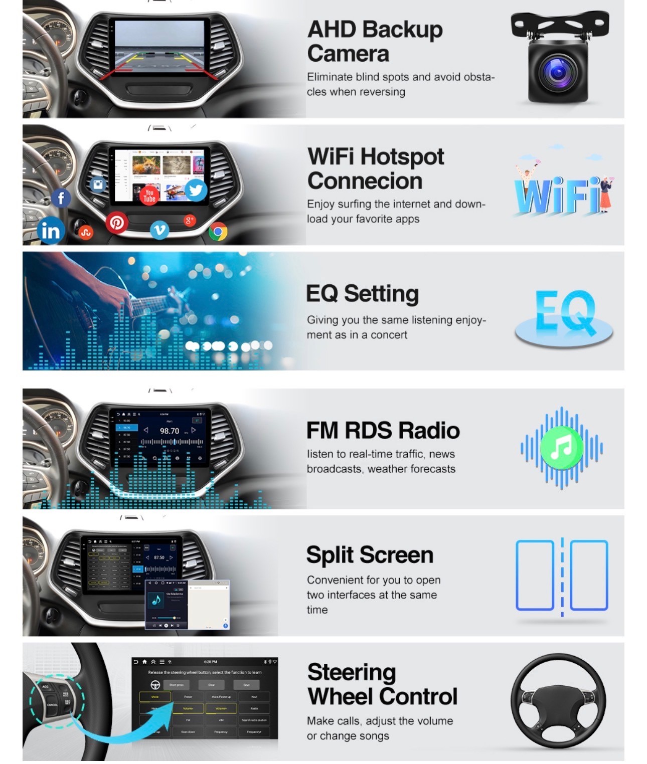 Car Stereo Radio For Jeep Grand Cherokee 2013-2018 Android WiFi 10inch 4+128GB