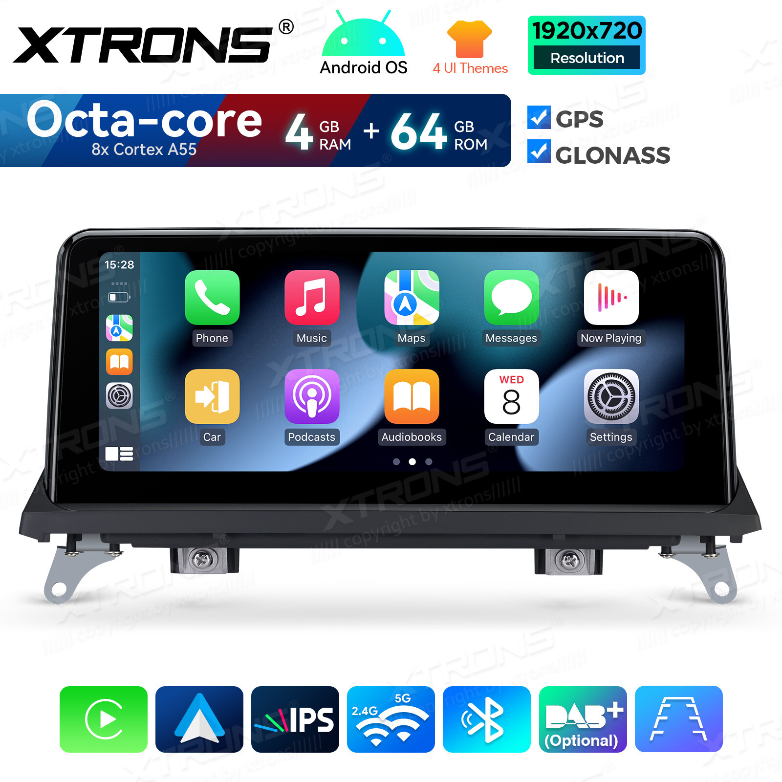 10.25″ Android 12 Car GPS Radio Stereo Navi 64G BT for BMW X5 X6 E70 E71 CIC CCC