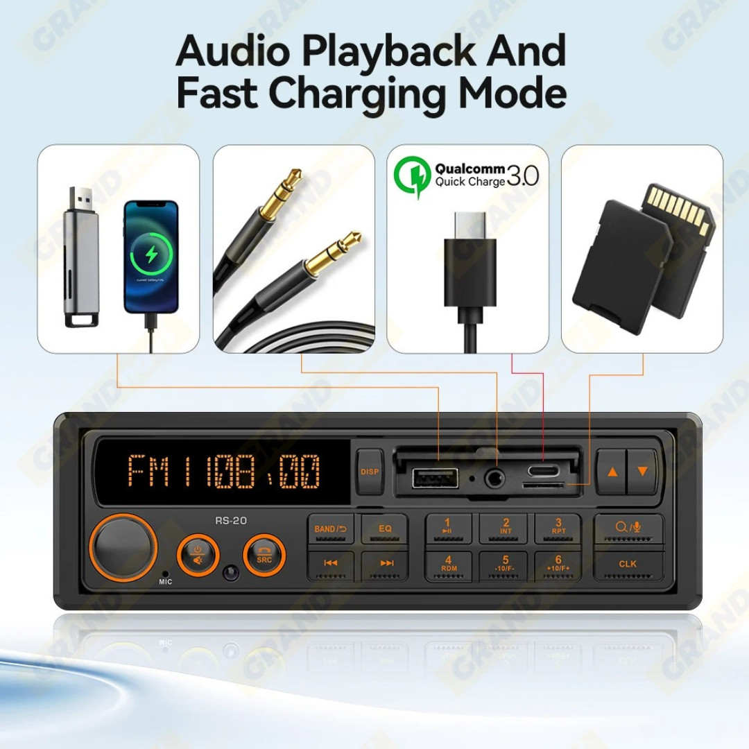 1 Din Car Radio MP3 Player Classic Car Retro Audio Stereo Support FM AUX EQ USB