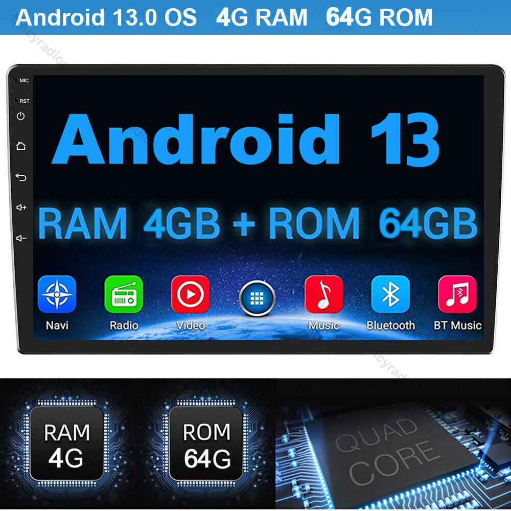 4G+64G 9″ Android 13 Apple CarPlay Double 2 DIN Car Stereo GPS Radio RDS BT WIFI