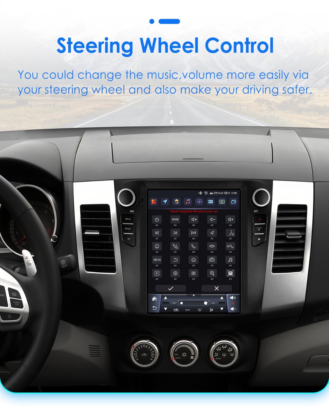 For 2006-2012 Mitsubishi Outlander Android 13 Apple CarPlay Car Stereo Radio GPS