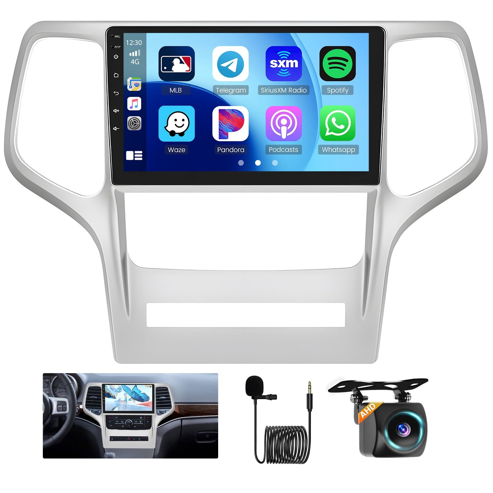 8Core 64G 9″Stereo Carplay 5G WiFi GPS FM SWC For Jeep Grand Cherokee 2011-2013