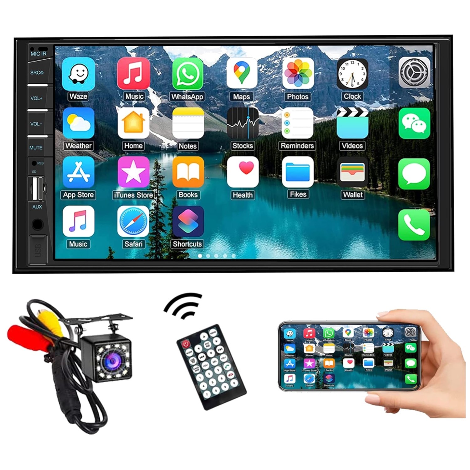 7″ Touch Screen Car Stereo with Bluetooth & Backup Camera