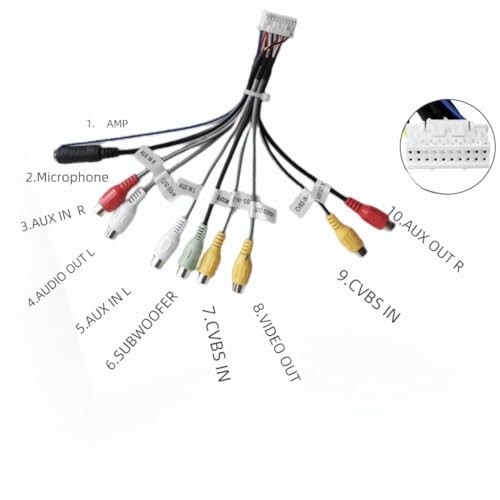 for RCA Harness for Car Stereo Support Subwoofer with Video Put in-Out,for RCA