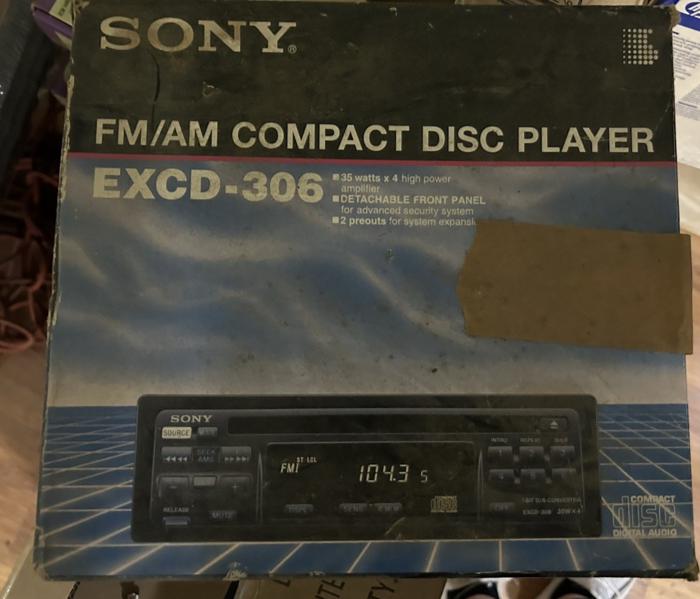 Sony EXCD-306 FM/AM CD Player Detachable Face Equalizer 1 DIN 2 Preouts