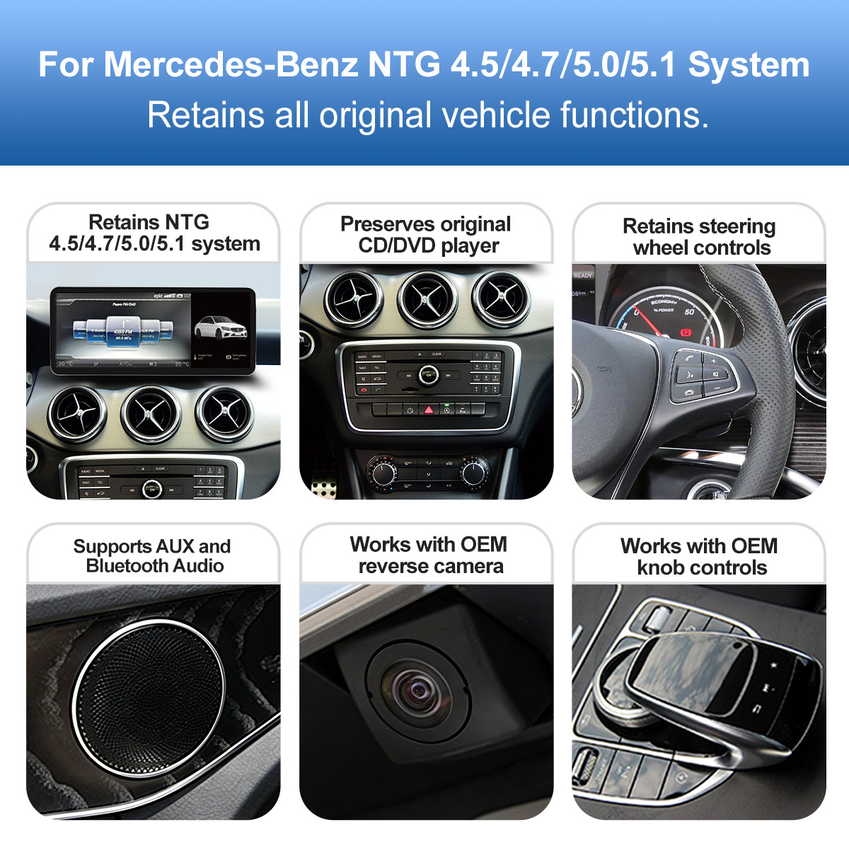 Android Auto Carplay for Mercedes Benz GLA CLA GLC GLK ML W205 W176 C117 Screen