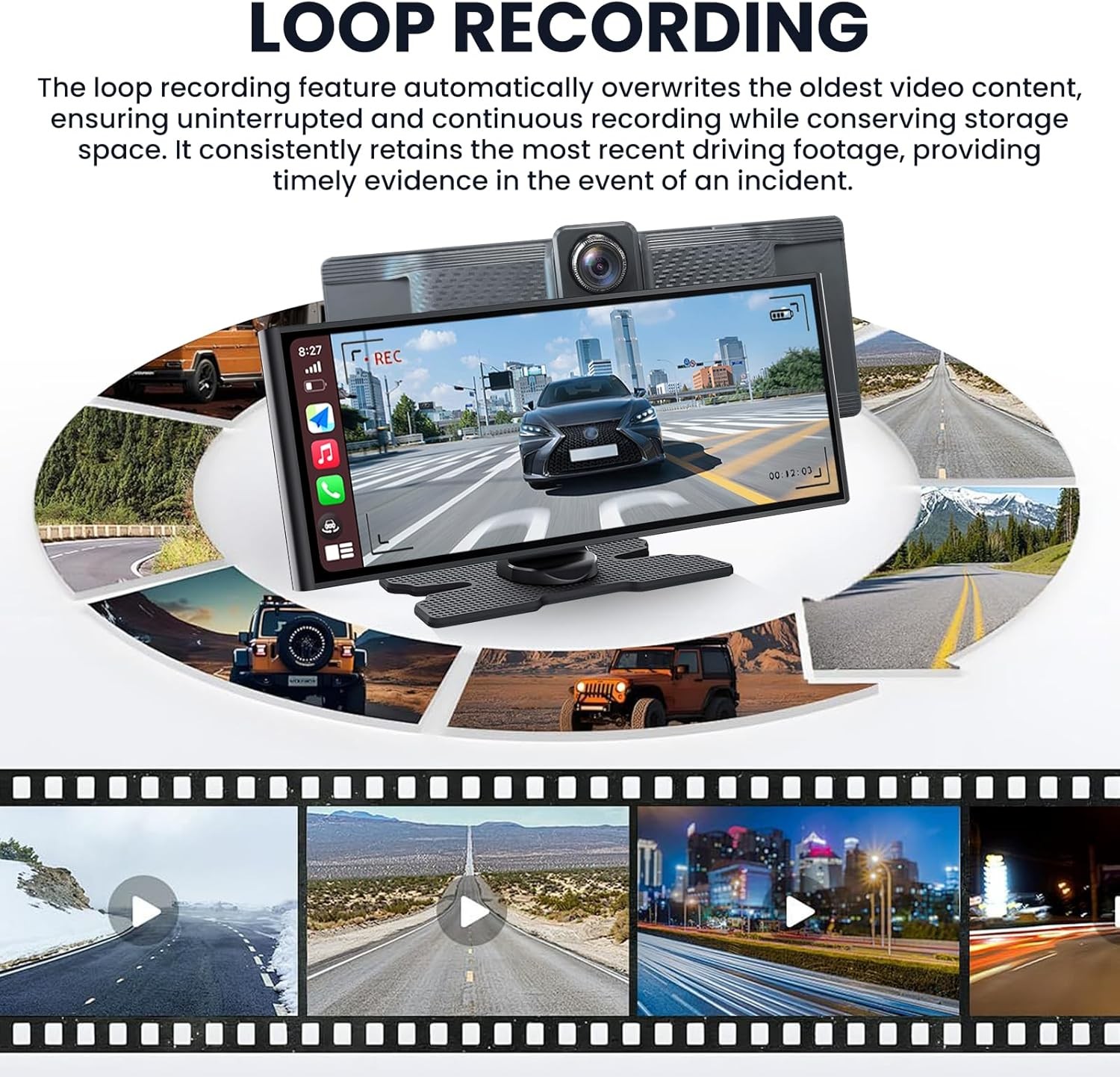 10.26″ Touchscreen Wireless Carplay Portable Car Stereo Android Auto Navigation