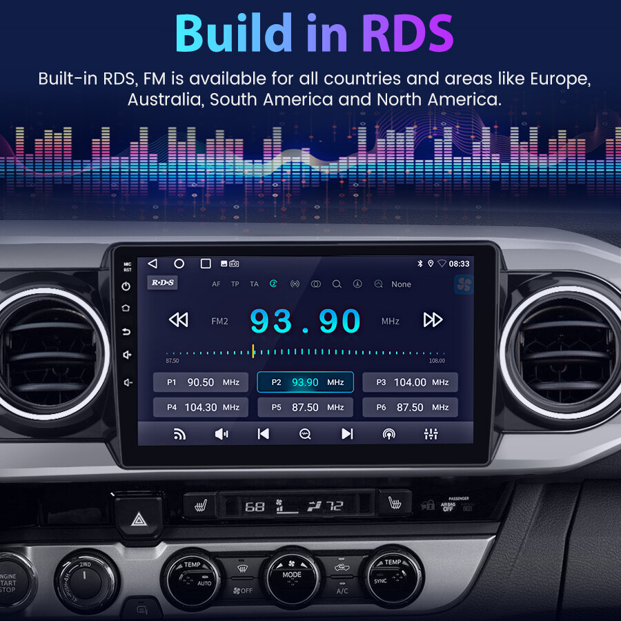 Android 13 Apple CarPlay Car Radio GPS Nav BT Stereo For Toyota Tacoma 2016-2023