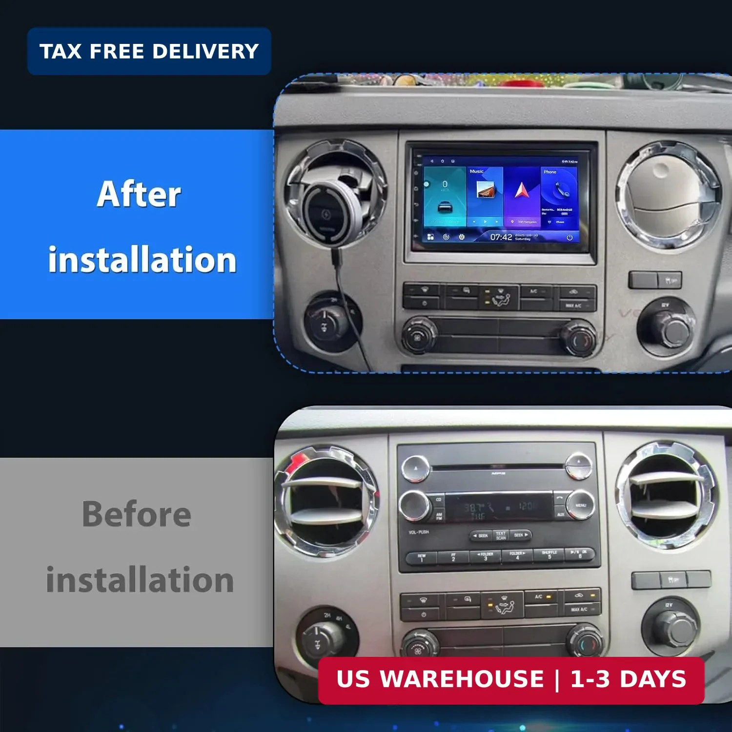 2+64G Upgrade Car Radio Stereo for Ford F250/F350/F450/F550 Carplay 2013-2016 wi