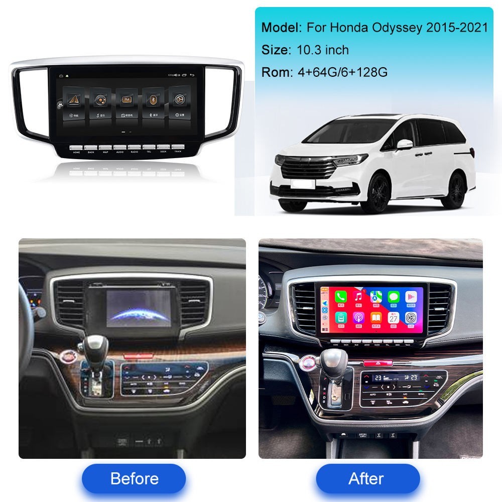 10.3″ Android Car Radio For Honda Odyssey 2015-2021 GPS Carplay 8+128GB Stereo