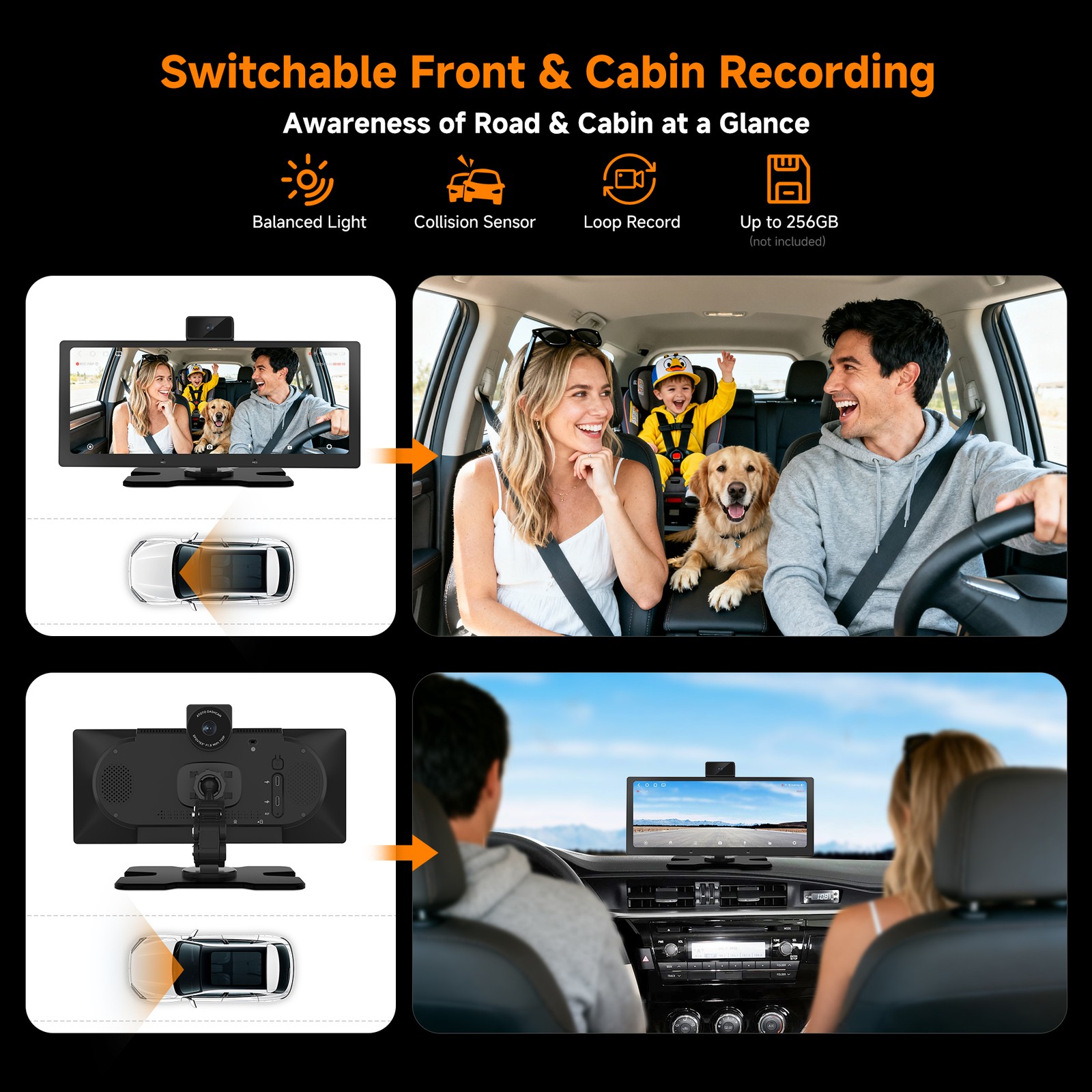 ATOTO P9 9″ Android Digital Media Receivers Portable Car Stereo w/ Dash Camera
