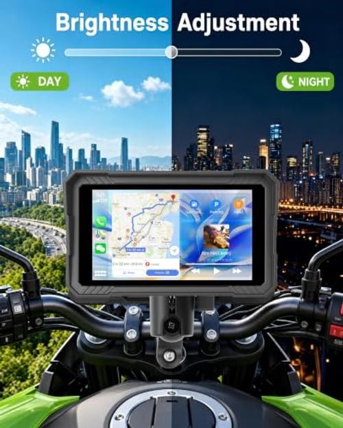 Motorcycle CarPlay Screen,5“ Waterproof Touchscreen, Portable Carplay/Android