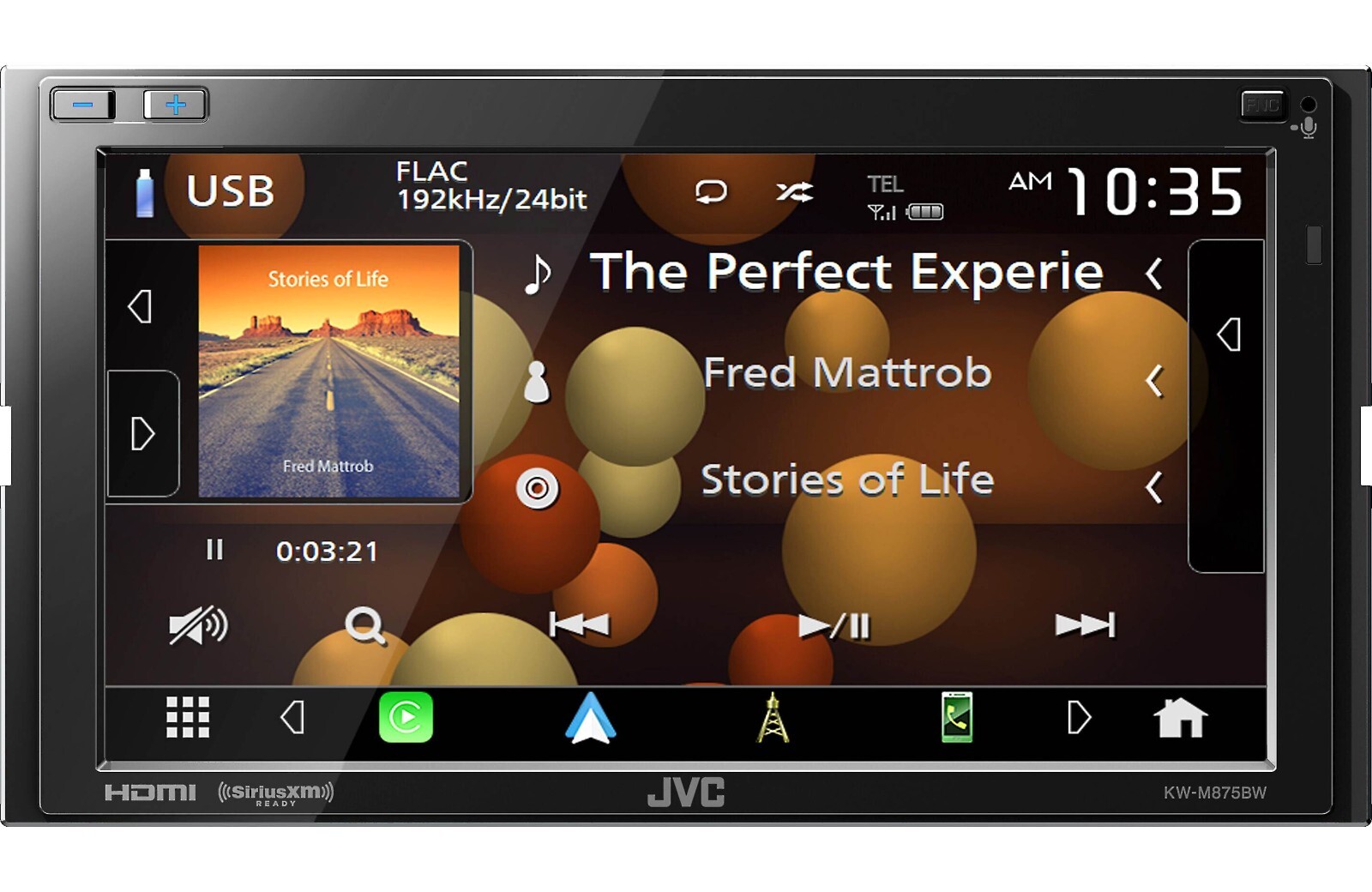 JVC KW-M875BW Multimedia Wireless Apple CarPlay Android Auto Bluetooth HDMI USB