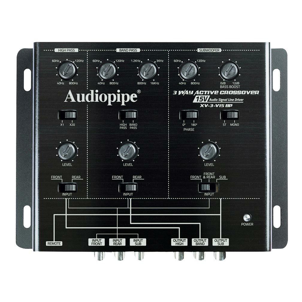 Audiopipe XV3V15BP 3 Way Active Crossover With Bandpass Filter BRAND NEW!