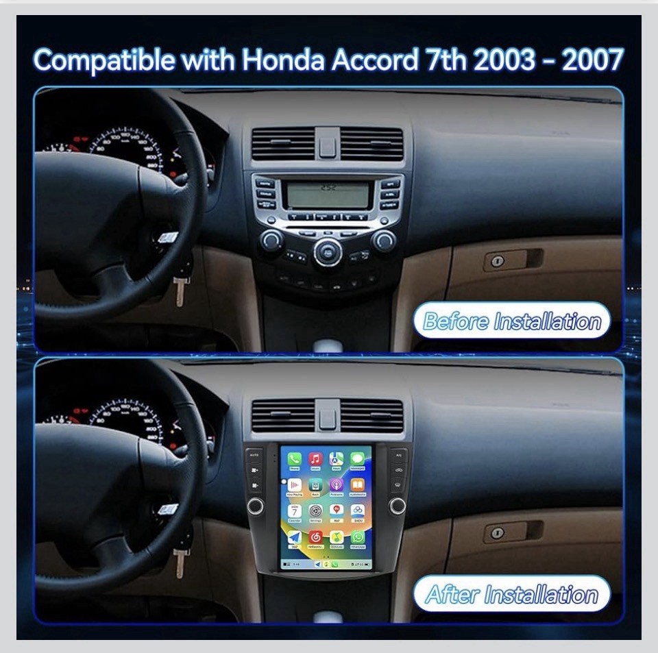 🔥9.7″ Car Stereo Radio Carplay-Honda Accord 2003-2007 Android 13 GPS Nav WIFI