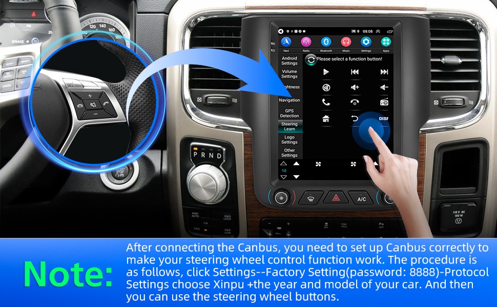 9.7″ Tesla Style FOR 2013-2019 DODGE RAM 1500 2500 3500 CARPLAY GPS RADIO STEREO