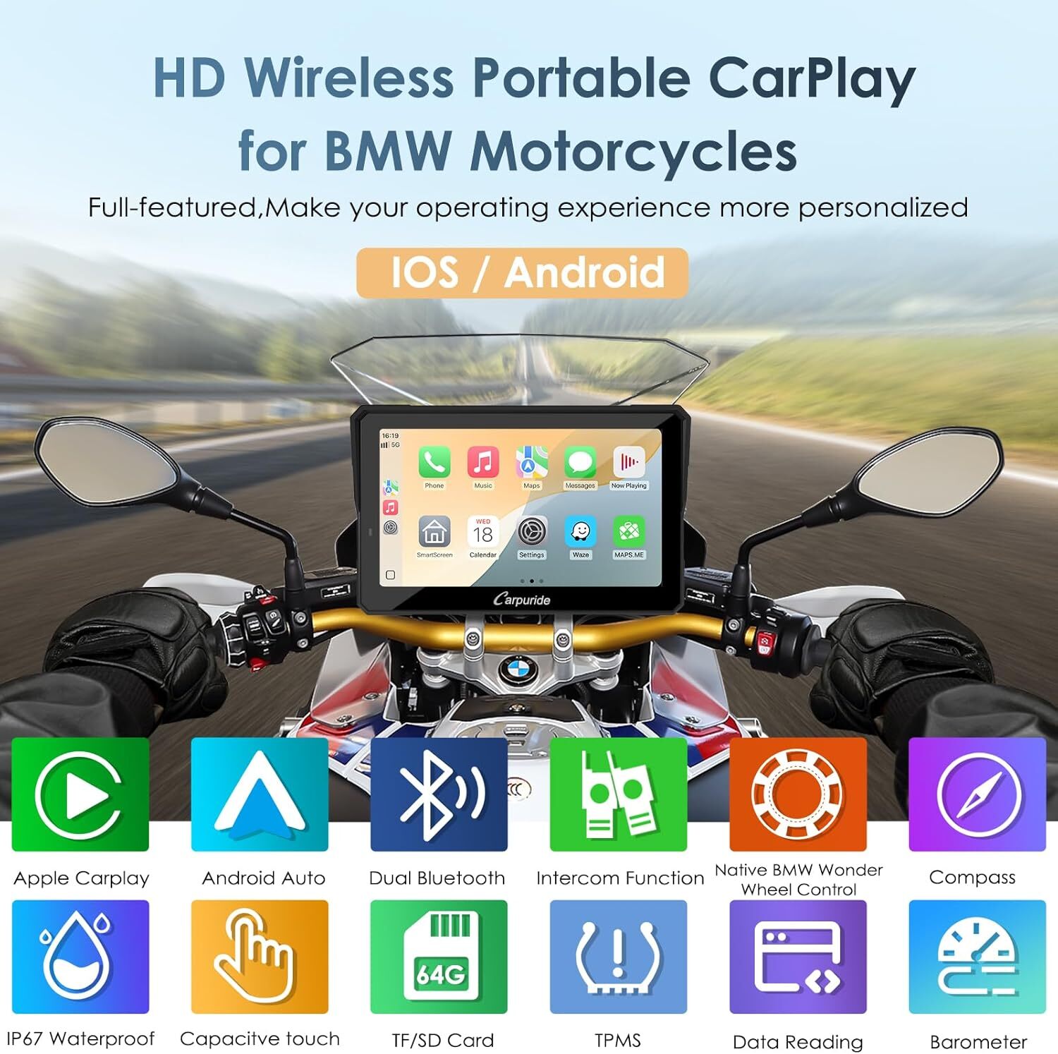 Carpuride W702BS Pro Carplay Android Auto BMW with Native Wonder Wheel Control