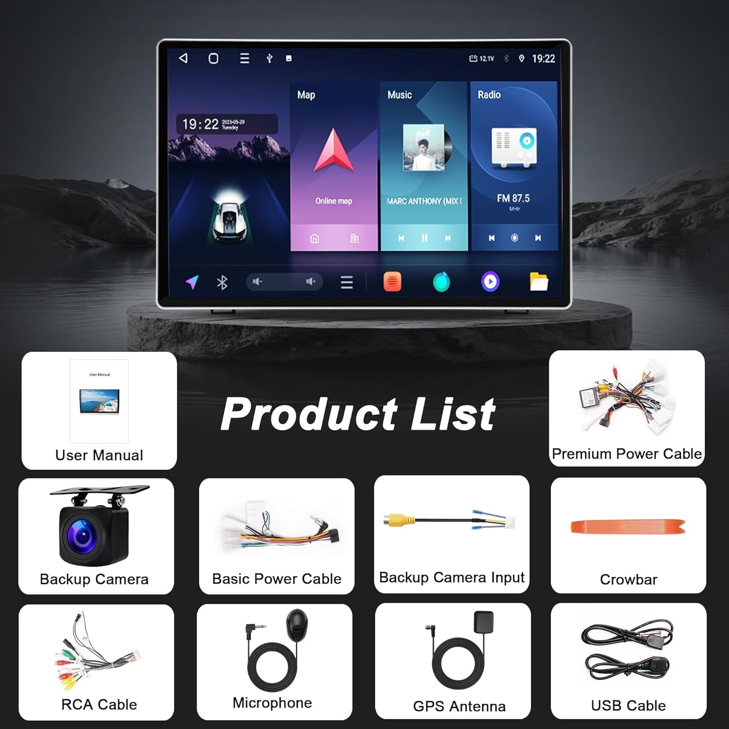 13.1″ Car Radio Stereo Upgrade For 14-19 Toyota Tundra 8-CORE With CarPlay
