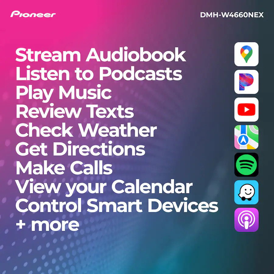 Pioneer DMH-W4660NEX 6.8″ Wireless Apple CarPlay Android Auto Media Receiver