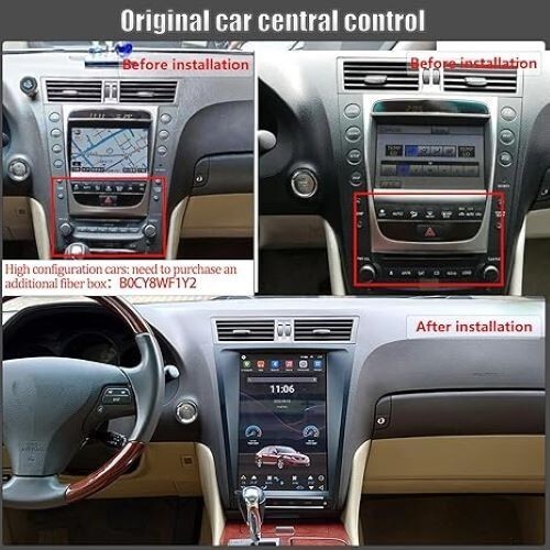 Car Stereo Radio Auto Android Carplay Navi 4+64GB For Lexus GS300 350 2004-2011