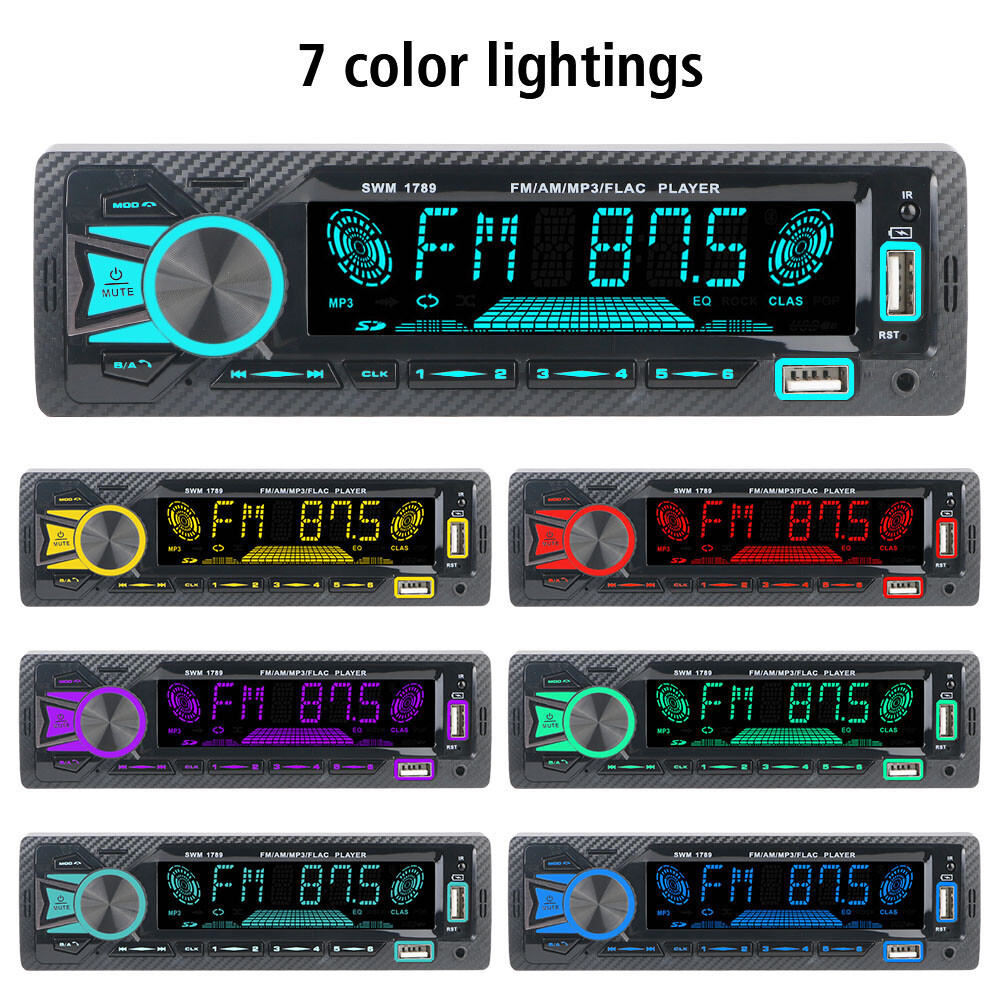 Single 1 DIN Car Stereo Radio Bluetooth MP3 Player AUX USB AM FM Audio Receiver