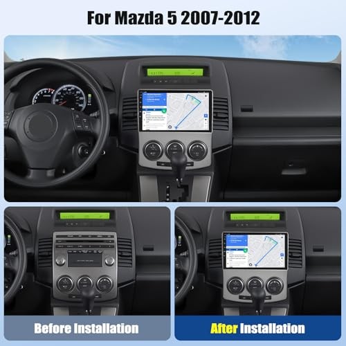 [4G+64G] Car Radio for Mazda 5 2007-2012 with Wireless CarPlay Android Auto,9″