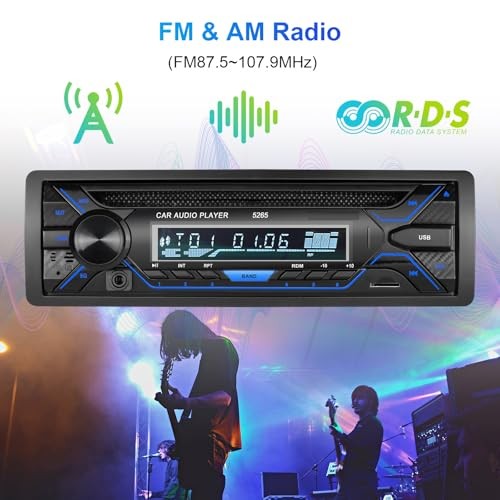 Single Din Bluetooth Car Stereo with CD DVD Player, Single Din Radio with 4″