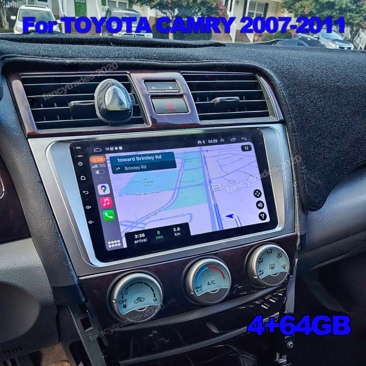 Android 15 Apple CarPlay For Toyota Camry 2007-2011 Car Stereo Radio GPS Navi BT