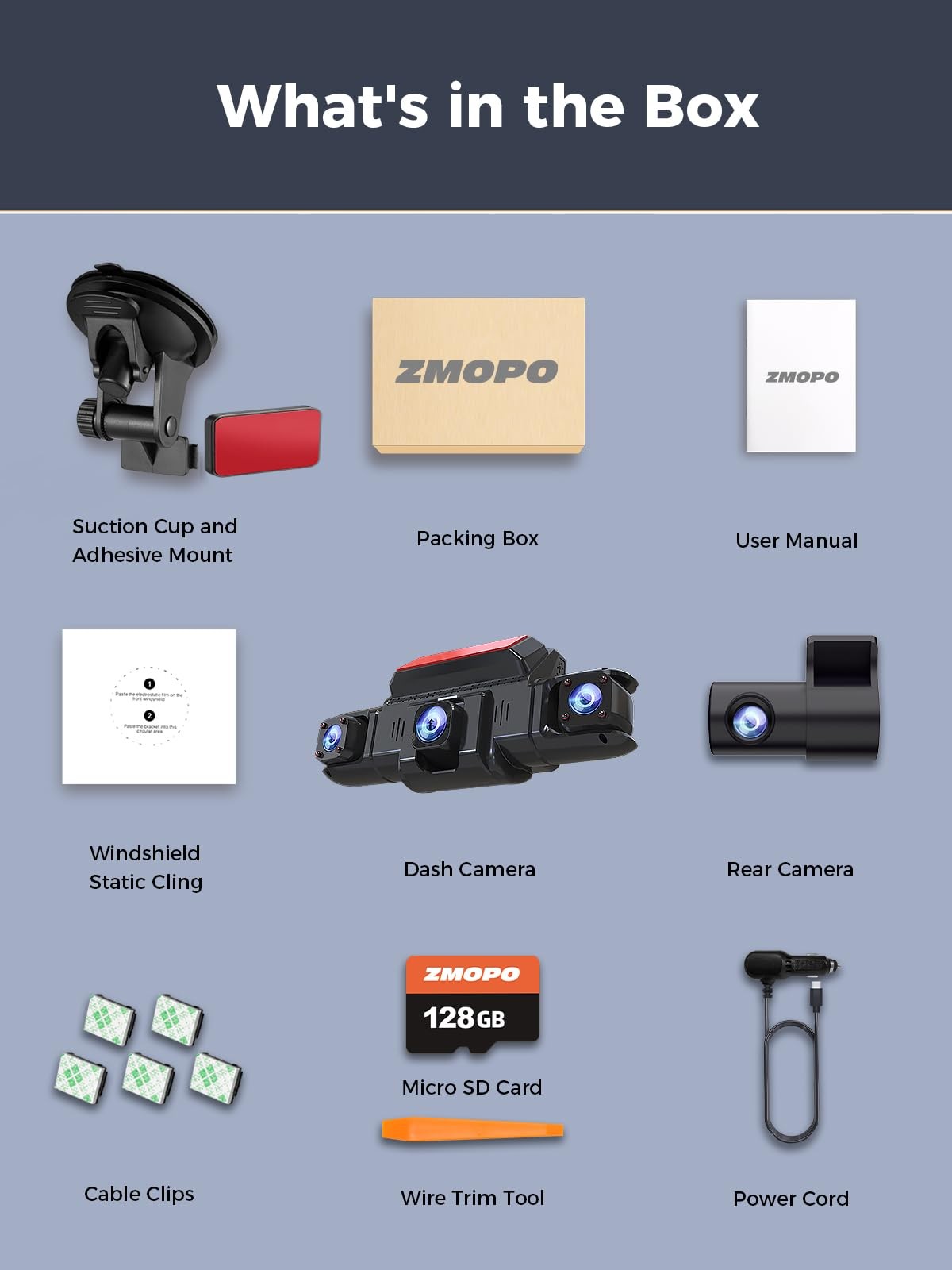 360 View 4 Channel Dash Cam Front and Rear Left Right Inside Camera for Cars, GP