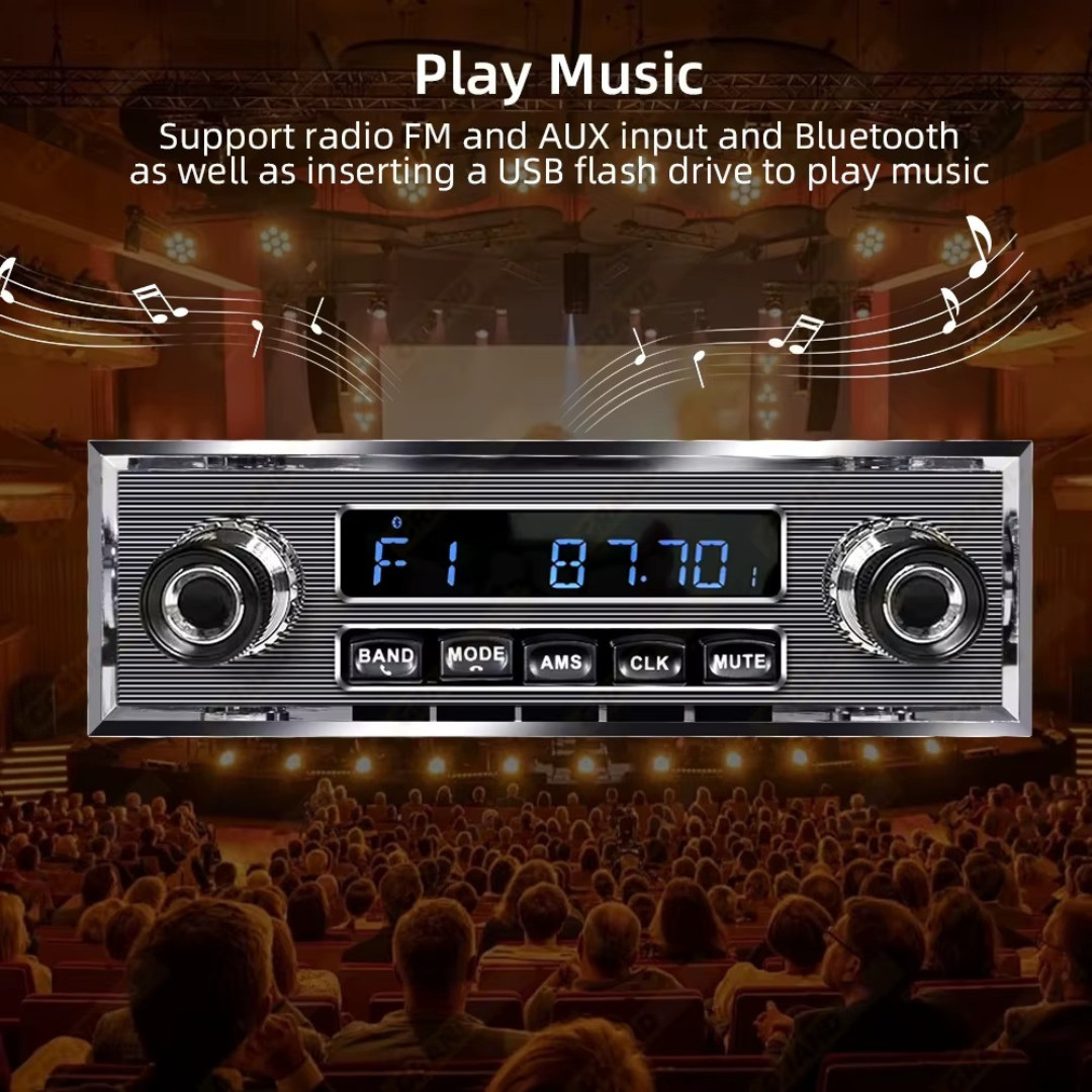 1 Din Car Radio MP3 Player Classic Car Retro Audio Stereo Support FM AUX EQ USB