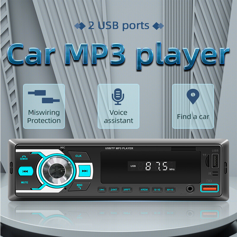 1Din 12V Car LCD Bluetooth MP3 Player Radio Stereo USB TF FM AUX Media WMA/WAV