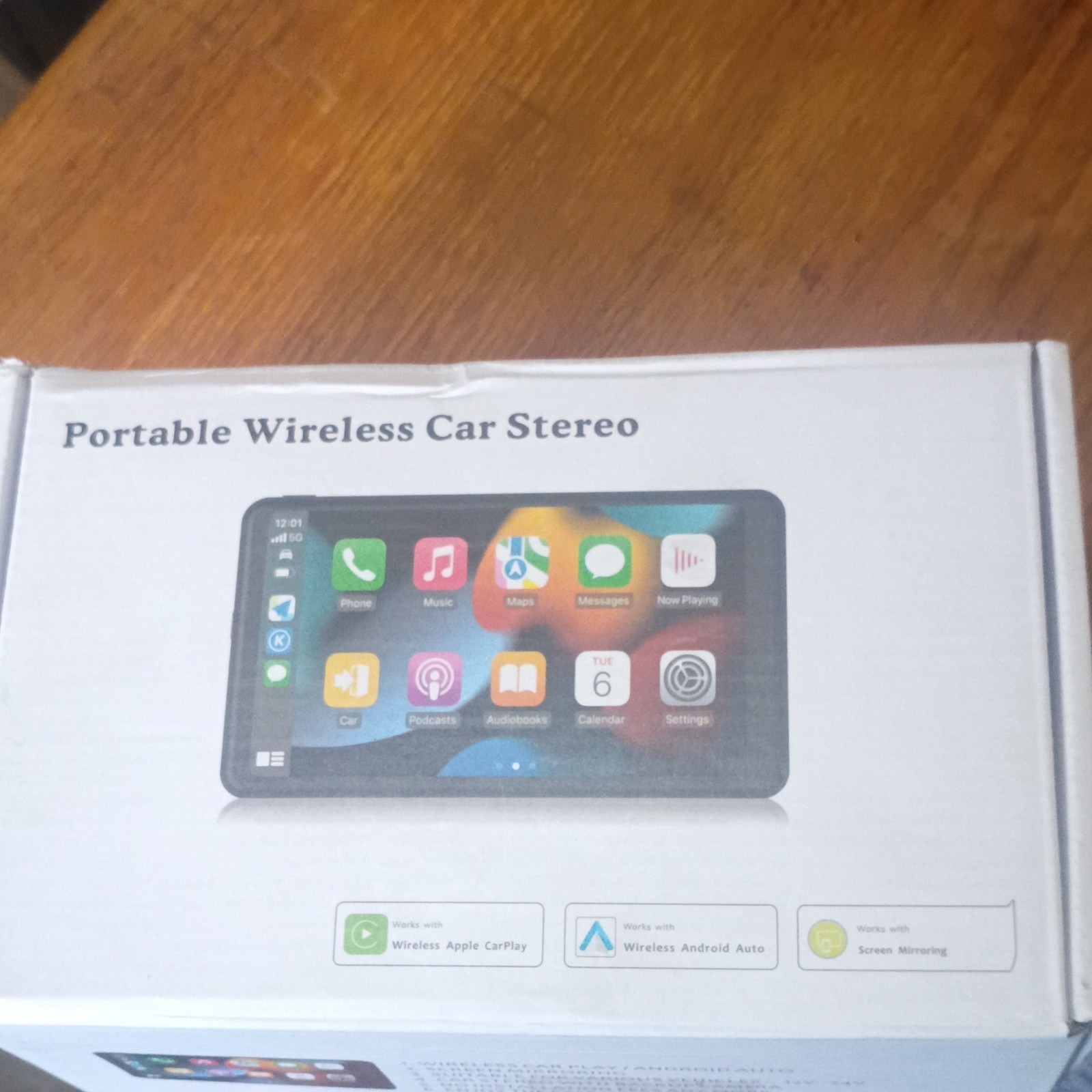 Vukarual Portable Wireless Car Stereo System with Reverse Camera and Bluetooth