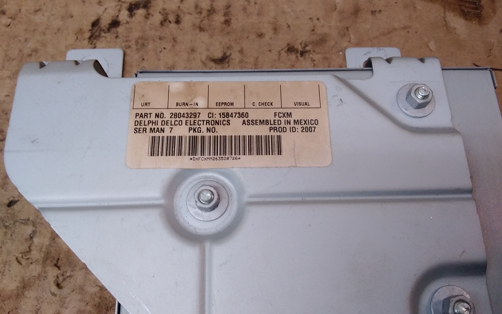 2007 SATURN AURA SATELLITE RADIO MODULE ID- 15838797