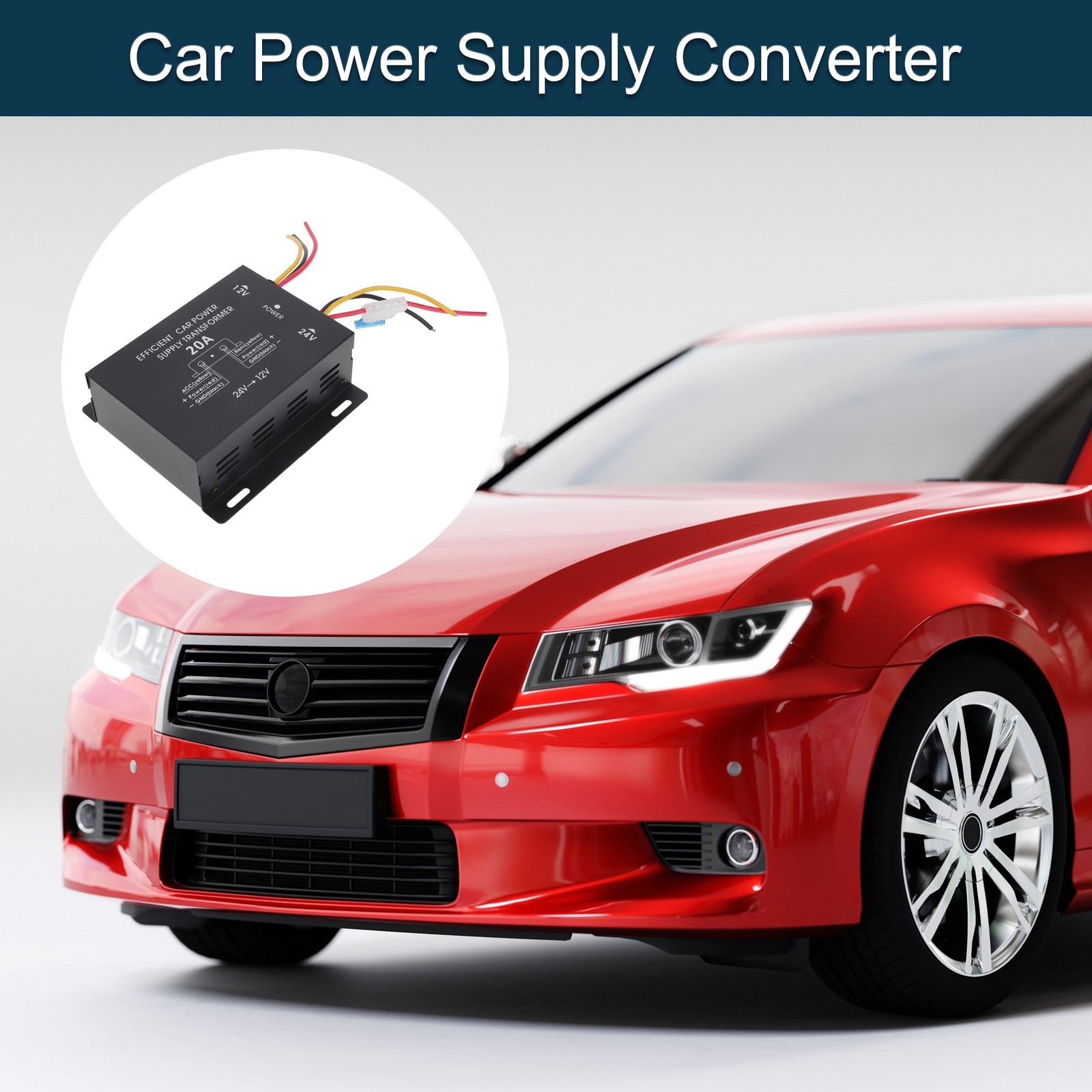 Trucks 24V Step Down to 12V Car Power Supply Converter Module 20A Compatible