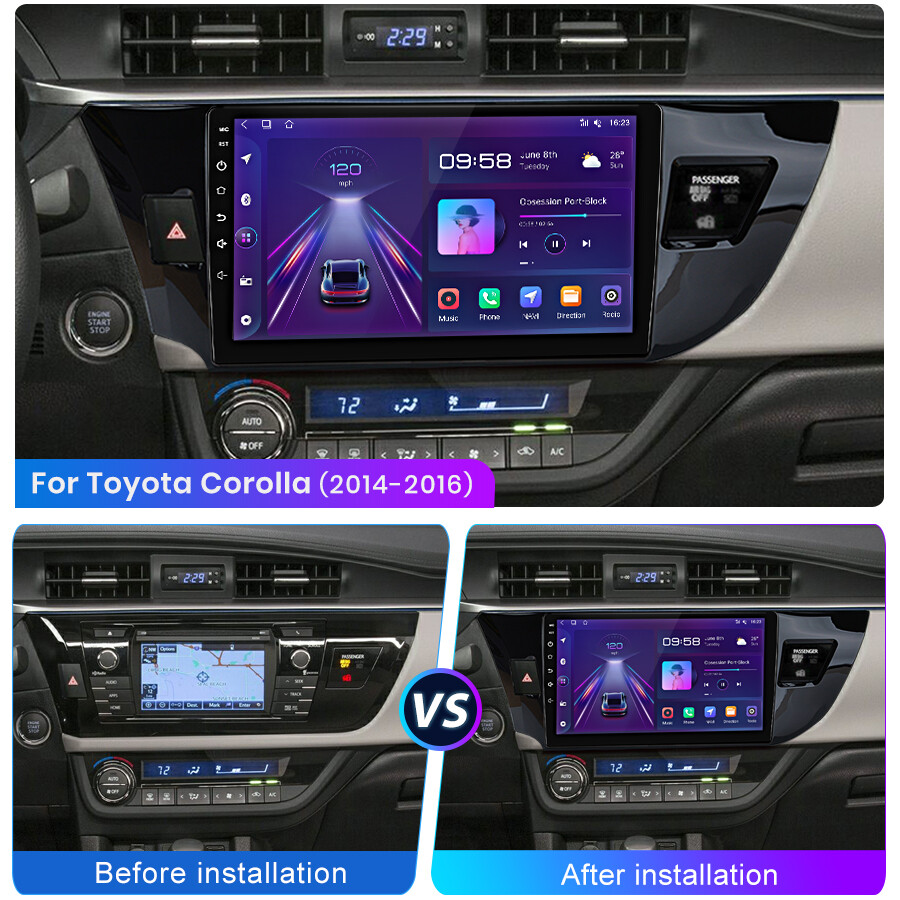 ANDROID 15 FOR TOYOTA COROLLA 2014-2016 32GB CAR STEREO RADIO GPS PLAYER CARPLAY