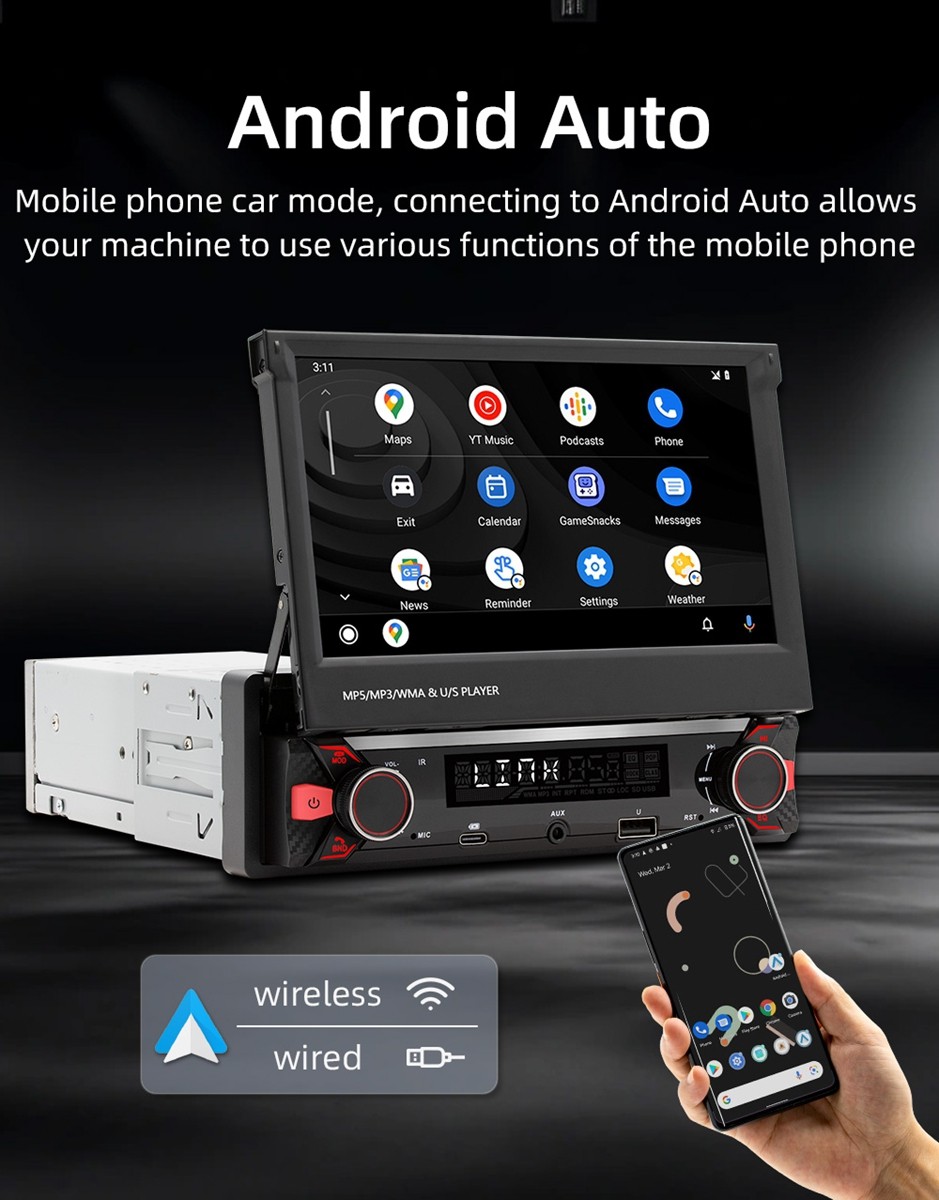7″ Radio Estereo De Pantalla Para Coche Carro USB WiFi Tactil Single Din BT MP5