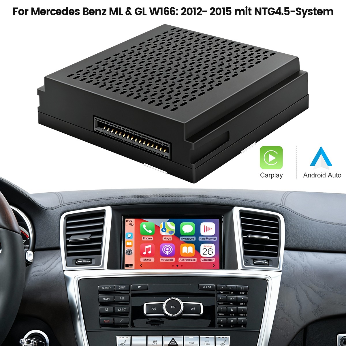 Wireless Carplay Android Auto GPS Navi Dock For Benz A B C CLA GLA NTG4.5Becker