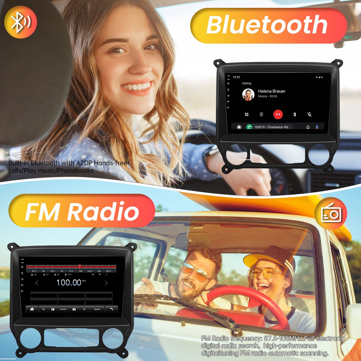 Car Radio Stereo Carplay For 2014-2018 Chevrolet Silverado 4+64G 10in Player FM